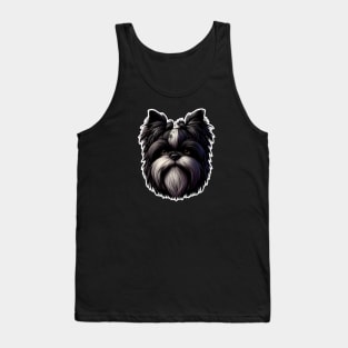 Head affenpinscher dog pet portrait cartoon vector illustration Tank Top